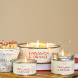 cinnamon & and orange spiced christmas festive winter candle candles tin tins classic from pintail candles uk scented gift gifts store uk shop medium sized 35 hours handmade in the uk metal pot 