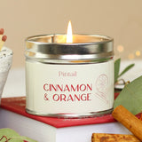 cinnamon & and orange spiced christmas festive winter candle candles tin tins classic from pintail candles uk scented gift gifts store uk shop medium sized 35 hours handmade in the uk metal pot 