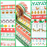 narrow 10m christmas festive washi tapes tape slim skinny cute kawaii stationery uk