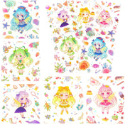 HALF PRICE Kawaii Girl Matte Flat Stickers- 1 Sheet or Pack of 5