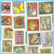 BEATRIX POTTER or ALICE IN WONDERLAND Stamp Stickers MATTE