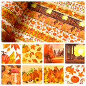 autumn halloween woodland forest gold red orange tellow leaf tree washi tape uk cute kawaii 7m roll tape stationery shop store supplies planner addict