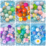 colour themed large beads bundles with jumbo acrylic and silicone beads