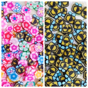 honeybee bumblebee bee bees polymer clay sprinkle sprinkles floral flower flowers uk cute kawaii craft supplies shop store colourful yellow blue pink