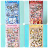 christmas festive large sticker stickers 6 sheet sheets pretty stationery shop store uk planner supplies addict red beige cream blue pink theme pet clear plastic pack
