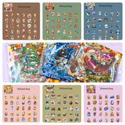 clear plastic pet sticker stickers cute kawaii festive christmas stationery pack of 30 large square colourful traditional winter fun kids uk planner addict shop store