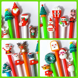 christmas festive pen pens fineline fine line gel ink black topper stationery cute kawaii fun kids gift gifts uk store supplies present stocking filler santa tree bear mouse reindeer rudolph snowman food