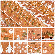 kraft brown natural neutral washi tape tapes 15mm 5m long roll rolls uk cute kawaii christmas festive pattern white tan trees santa snowman gingerbread house truck snowflake snowflakes stocking snow stationery shop store supplies planner addict