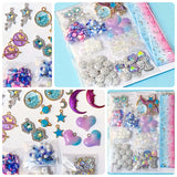 craft bundle galaxy celestial theme with flatbacks, ribbon, beads, sprinkles and charms