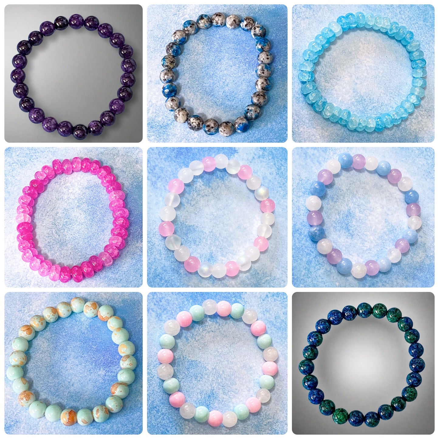ADULTS Gemstone Beaded BRACELET Stretch Jewellery