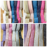 fold over elastic elastics ribbon ribbons glitter glittery foil foiled sparkly pretty craft supplies shop store crafts yard pink blue navy lilac gold silver white peach black pink
