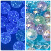 large glow in the dark lustre acrylic 15mm round beads