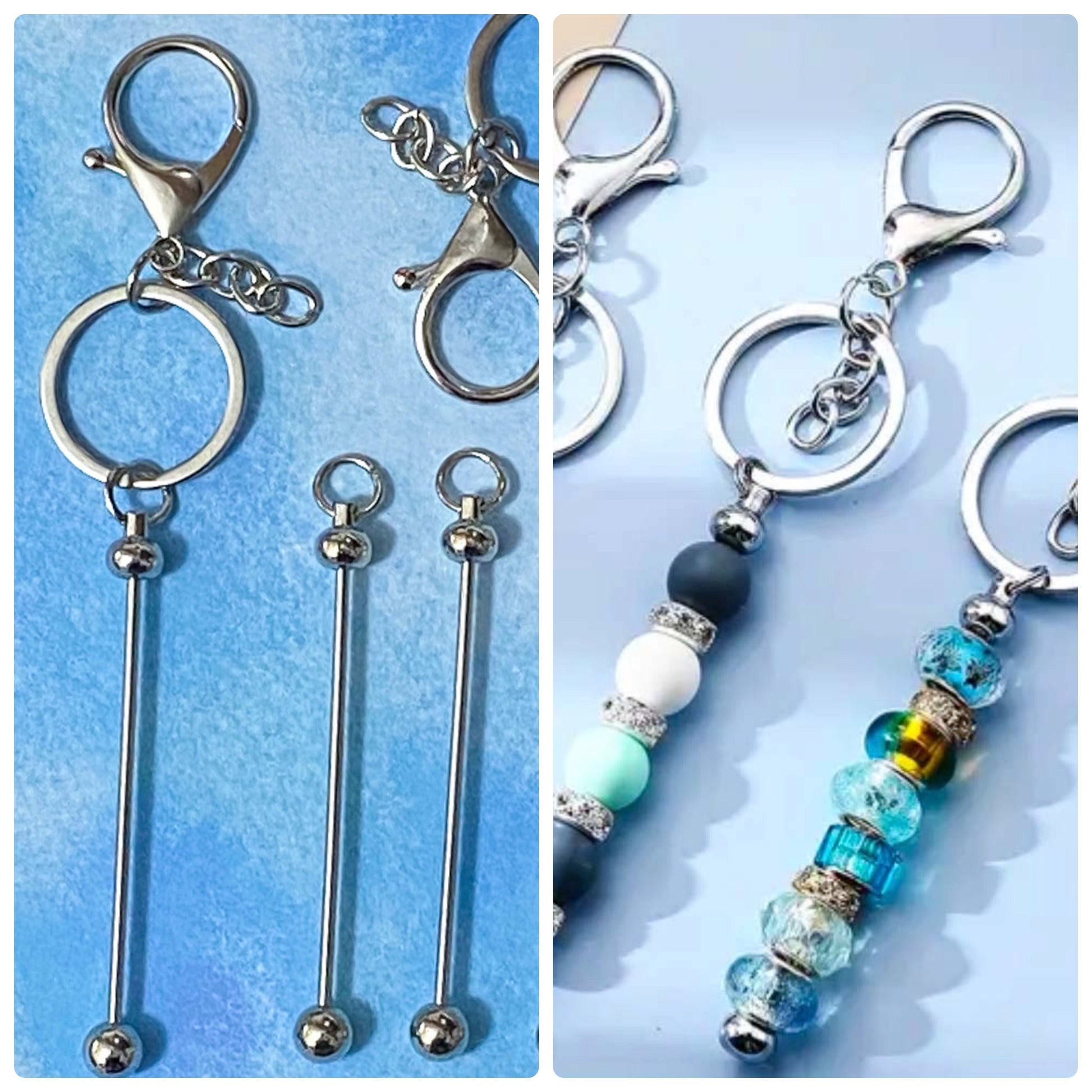 silver or black tone sturdy clip rings keychain key ring chain clip clips charm charms uk cute kawaii craft supplies jewellery making shop store build your own make 
