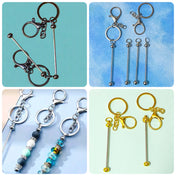 make your own keyring blank base metal silver or black tone sturdy clip rings keychain key ring chain clip clips charm charms uk cute kawaii craft supplies jewellery making shop store build your own make gold golden bright gunmetal grey