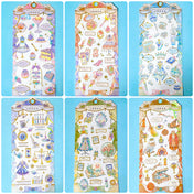 magical fairytale sticker packs of clear stickers on a blue background