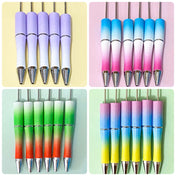 ombre pen pens base blank uk cute kawaii stationery beaded pen make your own build create gift gifts glitter glittery bases black ball[point ink stationery shop lilac green orange pastel rainbow ombre gradient