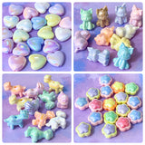 JUMBO ACRYLIC IRIDESCENT PEARLY BEADS -HORSE FLOWER HEART & CAT