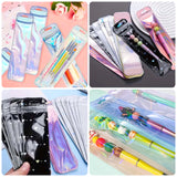 display bag bags cello long pen storage packaging supplies uk cute kawaii shop store pink lilac blue mint green stationery craft supplies big self seal resealable holo holographic pattern patterned heart heart black silver gold rose textured white pearlescent
