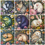 floral flower animal animals cute kawaii postcard postcards cards dark rich opulent illustrations art uk stationery supplies planner addict shop store cat kitten badger mouse rat hedgehog frog fox owl bird woodpecker rabbit bunny bear beautiful individual deep colours ornate