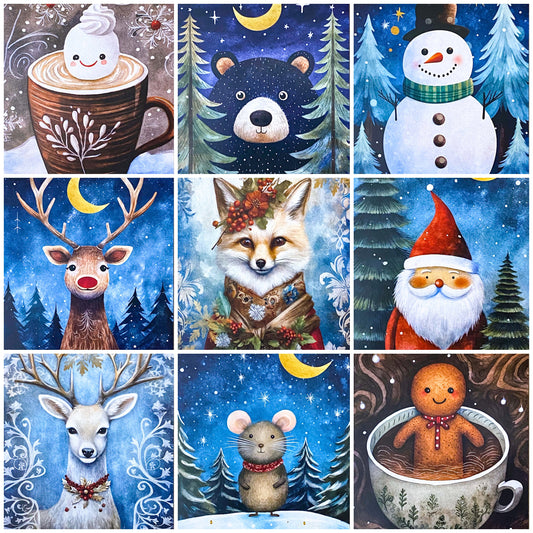 STARRY SKY FESTIVE POSTCARD Set of 3