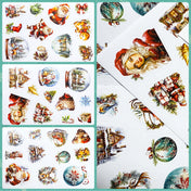 christmas festive vintage retro victorian sticker stickers sheet sheets pack of 3 red and green pretty stationery shop store planner addict uk cute kawaii