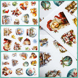 christmas festive vintage retro victorian sticker stickers sheet sheets pack of 3 red and green pretty stationery shop store planner addict uk cute kawaii