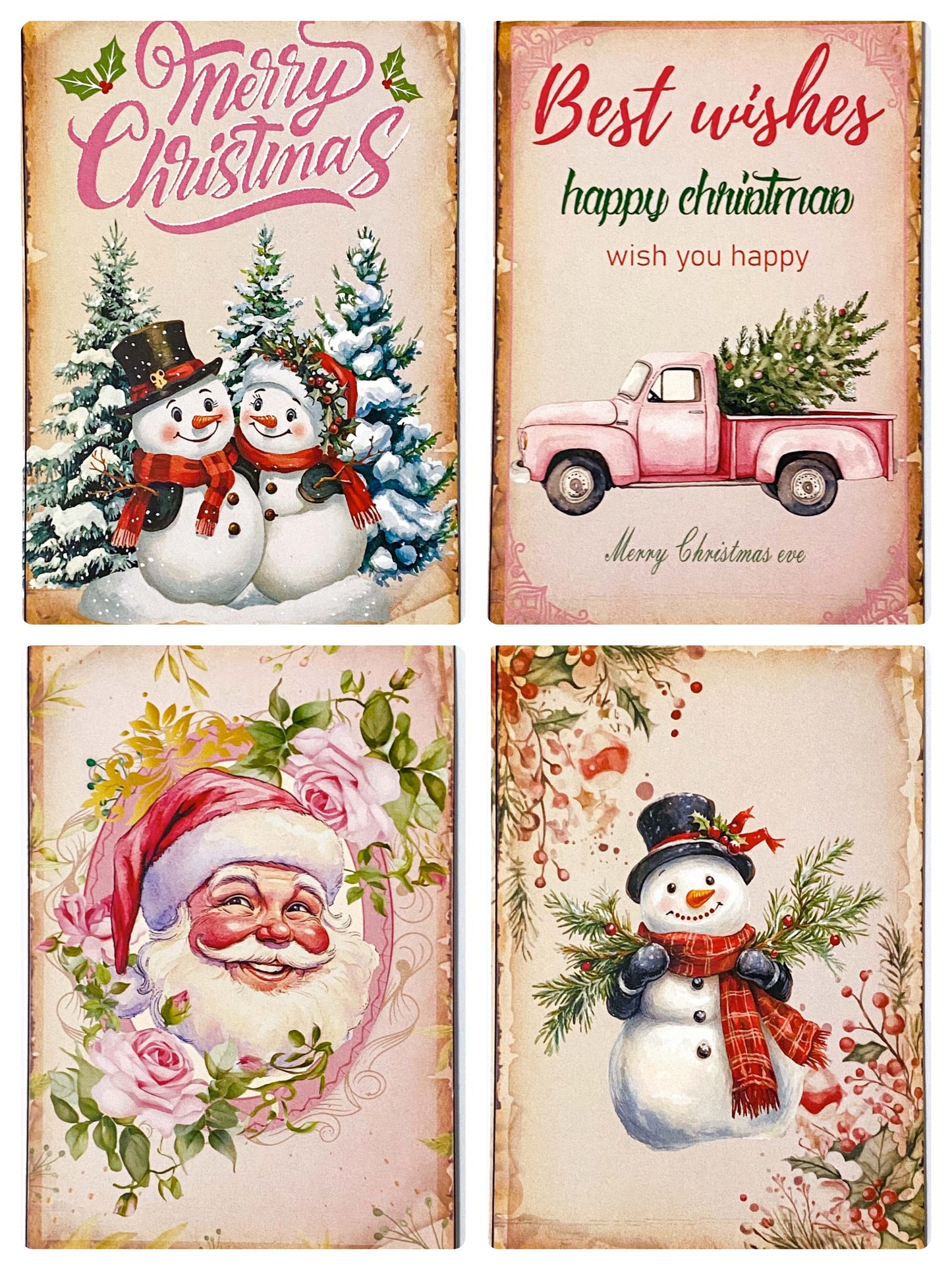 pretty vintage retro feel vibe victorian traditional pink sepia brown postcard postcards christmas festive santa claus father tree snowmen snowman gingerbread man men truck tree hot chocolate cocoa pretty stationery card cards post uk planner addict supplies shop store.