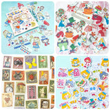 alice in wonderland sticker bundle of sticker flakes and stamp stickers for stationery lovers