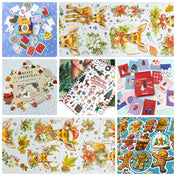 christmas themed ticker bargain bundle of clear plastic stickers, sticker flakes and laptop stickers with a festive theme