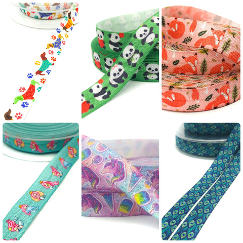 Limited ELASTIC RIBBONS BUNDLE- 💙MAGICAL & ANIMAL💙 (A) 11 yards