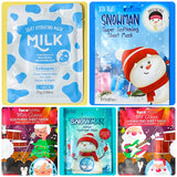 face mask masks sheet printed moisturising nourishing hydrating hydrogel glitter snowman snowmen mrs claus santa mr father christmas festive gift gifts beauty uk cute kawaii milk collagen pack packs soothing shop store stocking filler fillers fun kids her 