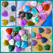 worry stone pocket stones gemstone gem hug comfort worry palm hand heart hearts shape shaped uk cute kawaii gift gifts magical amethyst howlite rhodonite serpentine ruby in zoisite red jasper magnesite crackle quartz green obsidian glass stocking filler fillers crackle quartz tiger's eye unakite dyed aventurine unakite lapis lazuli