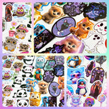 cute kawaii penguin penguins laptop glossy sticker stickers pack big large uk stationery gift gifts shop store colouful animal animals ghost ghosts halloween spooky skull cute panda pandas cat cats owl owls set bundle 