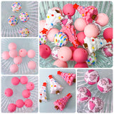 pink and white christmas fir tree trees festive winter silicone bead beads uk cute kawaii craft supplies beaded pen pens make your own jewellery supplies pretty pastel jumbo large big beads pattern patterned