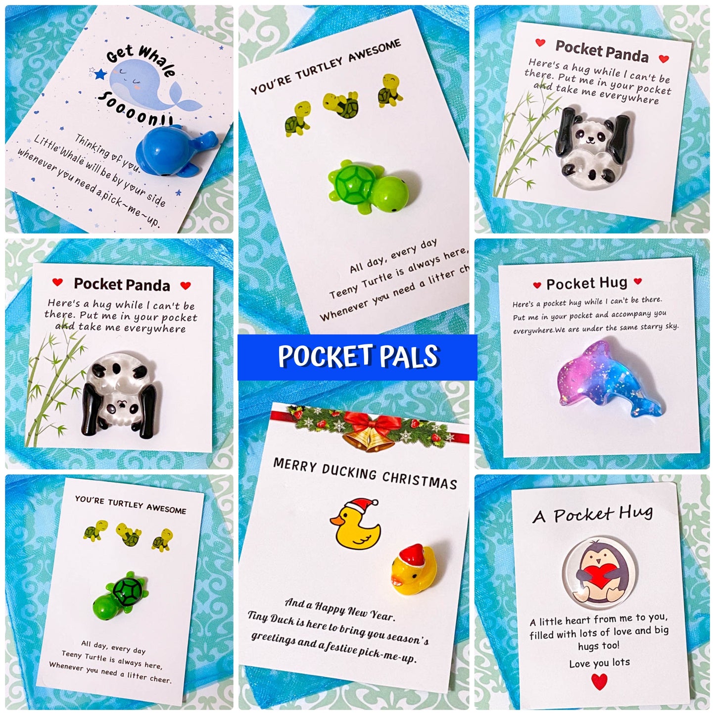 pocket hug pal pals stocking filler gift stress anxiety mental health gift gifts uk cute kawaii dolphin panda pandas penguin penguins get whale soon well whales duck christmas festive ducks thoughtful present ideas