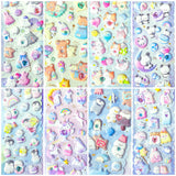 puffy sticker stickers sheet jumbo large big raised gem gems jewel jewels sparkly animal animals uk cute kawaii stationery animal ghost star balloon bunny rabbit sheep seal cat mermaid penguin fish pretty chunky