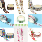 10m 10 metre washi tape tapes roll rolls uk cute kawaii spring floral flower flowers pretty stationery store shop green pink red cherry cherries rose roses book books bookshelf bookshelves reading coffee drink drinks red bloom blooms