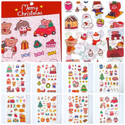 christmas matte washi paper sticker stickers sheet festive kawaii cute uk stationery shop store planner addict addicts red green fun bear bears girl food drink tree bunny bunnies rabbit animals