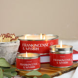pintail handmade uk candle candles frankincense and myrrh classic tin metal tins medium 35 hours burn time large spicy spiced deep scented festive christmas present gift gifts uk shop store red present presents for her