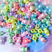 pearl pearly sweet sweets bead beads candy colours easter spring springtime craft crafts supplies uk cute kawaii pretty 14mm medium pink blue purple lilac white green mint turquoise yellow bundle set 