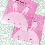 easter spring time cute kawaii bunny puppy rabbit cello vellophane packaging bag bags supplies pink for you big small gift wrapping packet large little uk stationery supplies dog dogs rabbit rabbits