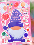 easter spring gift gifts uk cute kawaii gnome gnomes gonk gonks build a sticker stickers activity sheet sheets for kids stationery large big glossy fun game children