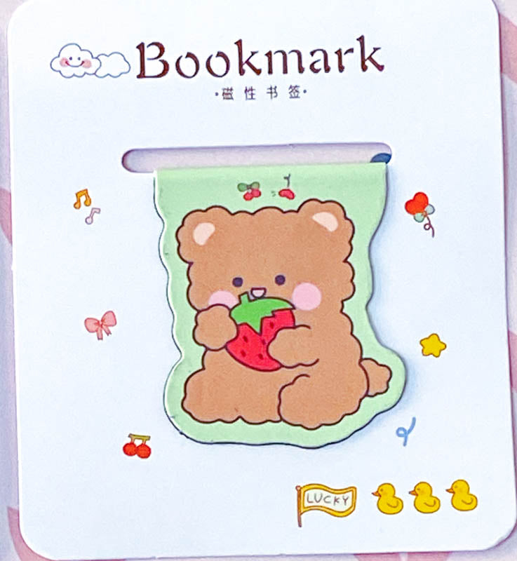 ANIMAL Magnetic BOOKMARK- BUNNY BEAR PUPPY or CAT (18 Designs)