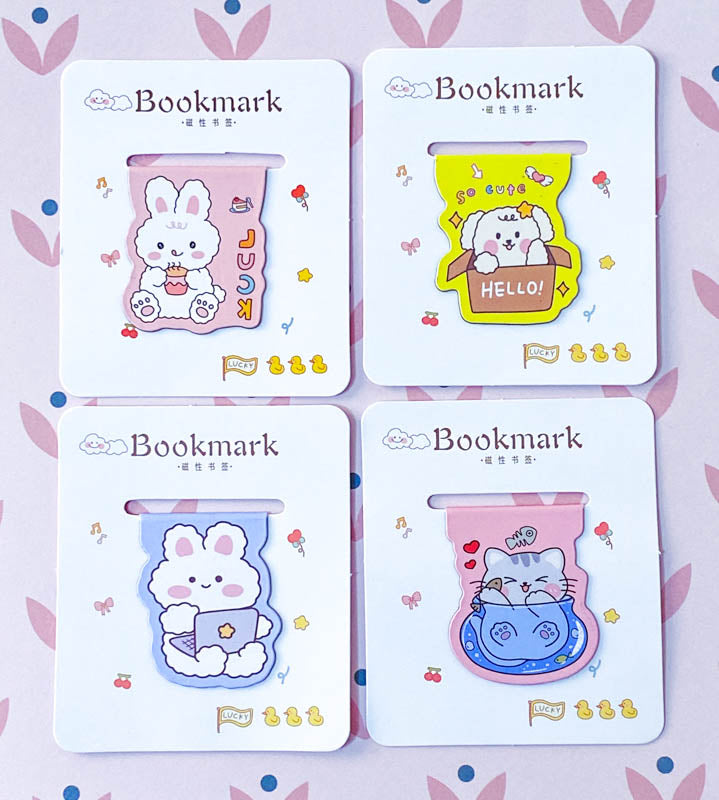 cute kawaii sweet magnetic bookmark bookmarks animal animals spring gift gifts uk stationery present easter bunny rabbit rabbits bear bears white brown cat cats kitty
