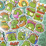 frog frogs big large glossy laptop sticker stickers pack set uk cute kawaii stationery gift gifts green happy pretty fun spring present glossy