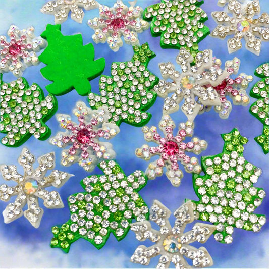 FESTIVE FELT Glittery Rhinestone Patch SET