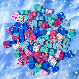 kawaii easter spring bunny bunnies rabbit rabbits poly polymer clay bead beads bundle pink white teal blue cerise uk cute kawaii craft supplies shop magenta