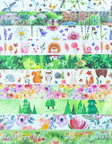 spring wood woodland animal tree trees leaves green cute kawaii 5m washi tape tapes uk stationery flower floral bear fox rabbit squirrel owl hedgehog plants flowers dragonfly dragonflies rolls roll blooms