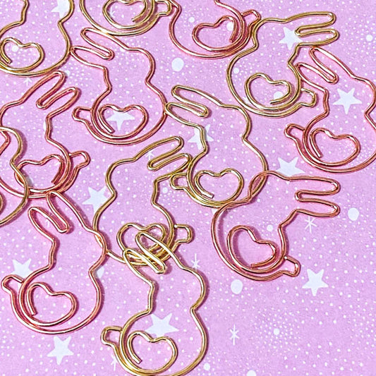 BUNNY & HEART Jumbo PAPER CLIP Rose-Gold/Gold Metal