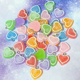 frosted sugar coated sweet heart hearts resin charm charms pendant silver tone hook uk cute kawaii craft supplies love valentine valentine's day uk pretty textured 18mm